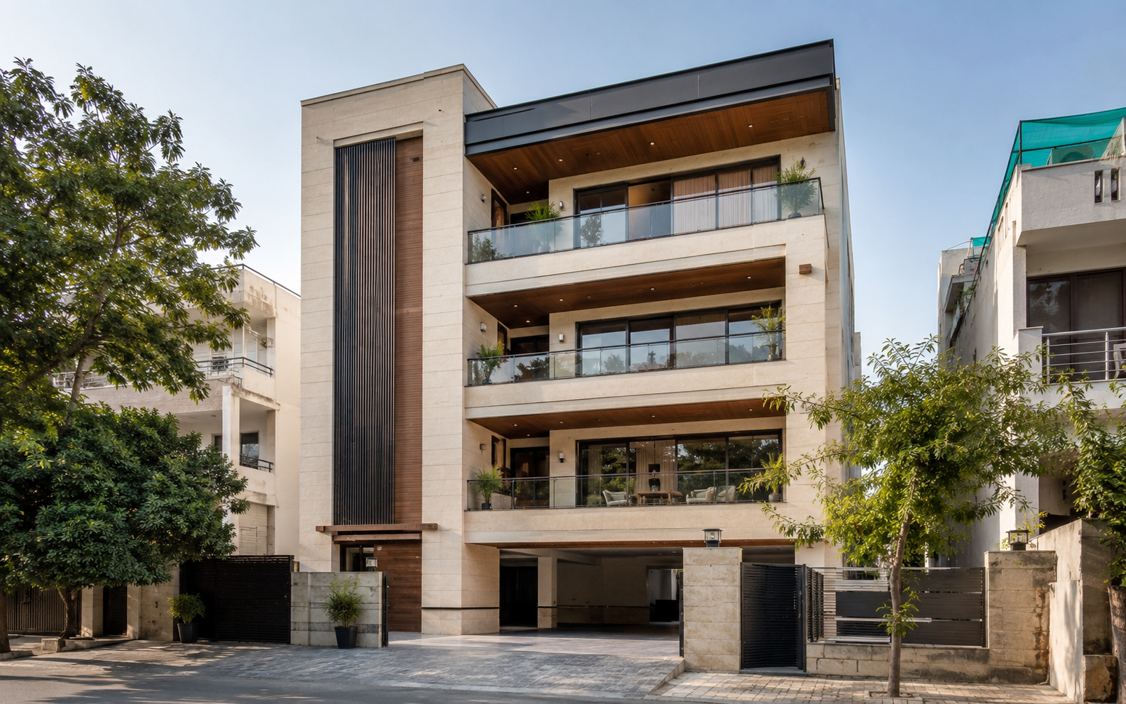 Contemporary West Delhi builder floor design inspiration